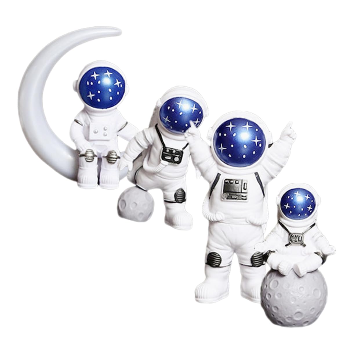 Cabilock 3 Juegos De Estatua De Astronauta Modelo Adorno para El Hogar Figura De Astronauta Modelo Mini Estatuilla De Astronauta Figuras De Astronauta De Resina Modelo De Astronauta Adorno