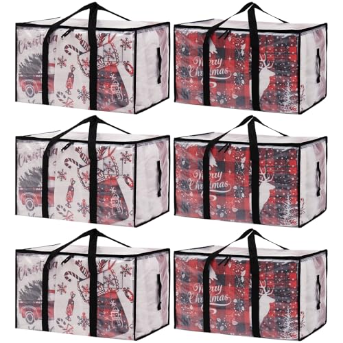 Moving Bags Heavy Duty Extra Large, Alternative for Moving Boxes & Moving Supplies,Clear Storage Bins with Lids, Plastic Packing Tote, Storage Bags for Clothes with Handles & Zippers(Clear, 6 Pack)