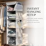 Simple Houseware 5 Shelf Hanging Closet Organizer, Gray - Image 6