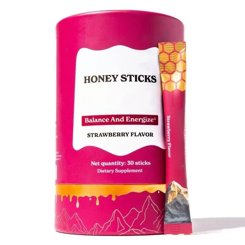 Palitos de miel para mujeres | Apoyo a la energía natural y la vitalidad | Apoya el equilibrio hormonal, la concentración y la resistencia | 30 cuentas,1pcs