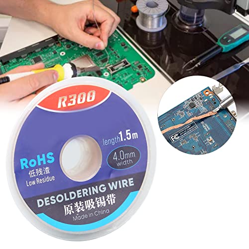 Image of Solder Wick, 1.5M Copper Wire Desoldering Wire Solder Braided Wicks Desoldering Wicks, Fast Heat Conduction Soldering Wick Wire Roll for Electronic PCB Board, Solder Sucker for Fast Tin Suction