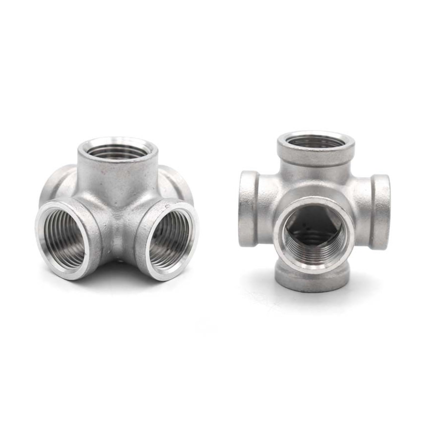 BHBHCPZGR 1pc 3/8" BSP Female 304 Stainless Steel 5 Way Corner Type Pipe Equal Cross Connector BHBHCPZGR