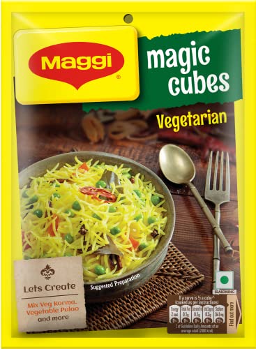 MAGGI Magic Cubes Vegetarian, 240g Pack (60 Cubes) | Ready Masala for Rice dishes, Vegetables, Soups & Curries