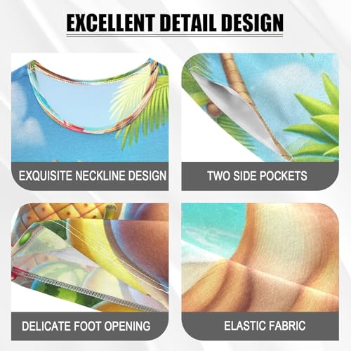 Capybara Summer Fruits Beach Pajama Set Short Sleeve PJ Set Cotton Summer Pajamas Sleepwear Soft 5Y4