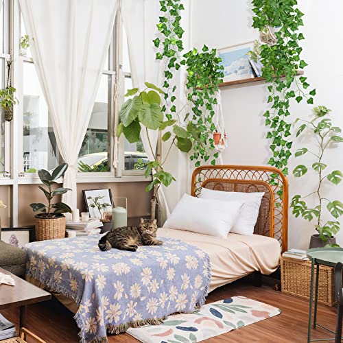 Chnlml 8Pcs Fake Vines Artificial Ivy Garland For Room Decor Fake Ivy Leaves Greenery Garlands Hanging Plants Ivy Vine For Bedroom Wall Office Wedding Aesthetic Decor #TOP7