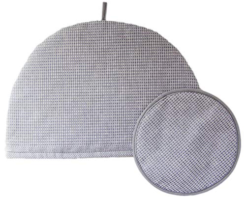 Santens サンテンス ティーコジーS ＆ポットマットセット ワッフル グレー (ベルギー製ワッフルクロス使用