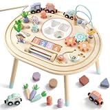 weeyin 10 in 1 Montessori Spielzeug – Aktivitätstisch aus Holz ab 1 Jahr