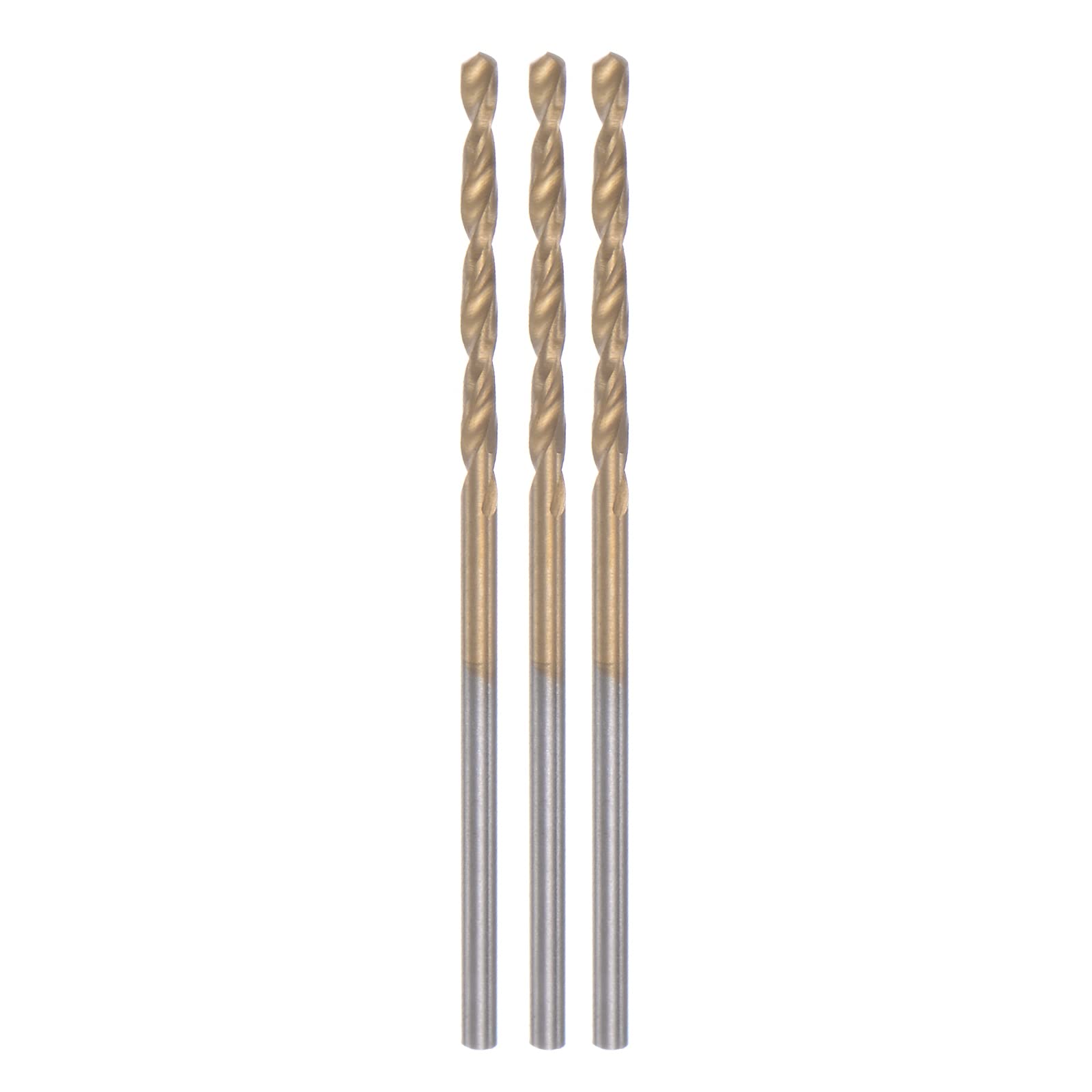HARFINGTON 3pcs Twist Drill Bits 1.4mm Titanium Coated (HSS-E) M42 High Speed Steel 8% Cobalt Straight Shank for Stainless Steel Aluminum Alloy Metal