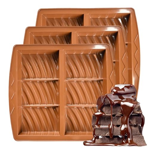 Sghtil Moldes de chocolate - 3 piezas desmontables para tartas de queso pudín y mantequilla | Molde antiadherente para hornear con 6 huecos para hornear para el hogar, actividades infantiles festivas