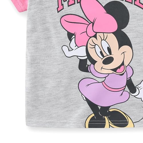 Image of Disney Princess Frozen Minnie Mouse Girls Short Sleeve T-Shirt and French Terry Shorts Set for Toddlers to Big Kids