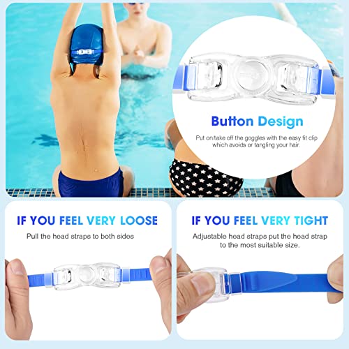 Mambaout Kids Swim Goggles For Age 6-12, 2-Pack Frameless Kids Goggles For Swimming, Anti-Fog, Waterproof, Boys & Girls #TOP6