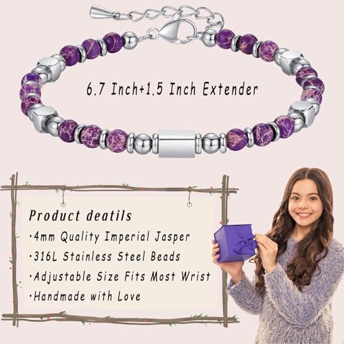 Nature Stone Bracelet, Trendy Teen Girl Gift Ideas with Quote Card for Birthday Christmas Easter Valentines4