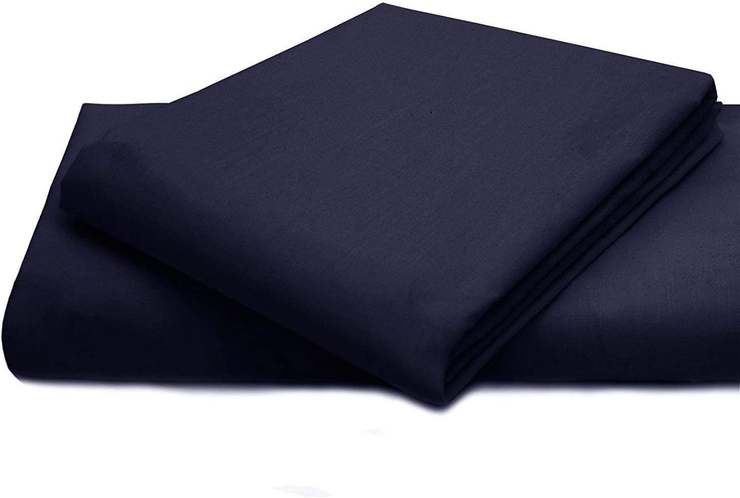 Comfy Nights PolyCotton Plain Dyed Flat Sheet Or Pillow Pair, Super King - Navy Blue