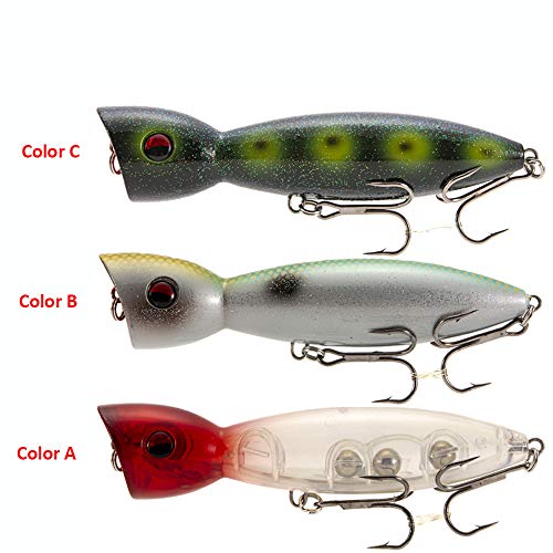 Andoer Isca Popper Grande de 14 cm / 5,5 Polegadas de Plástico Pesado Isca Popper Isca Crankbait com