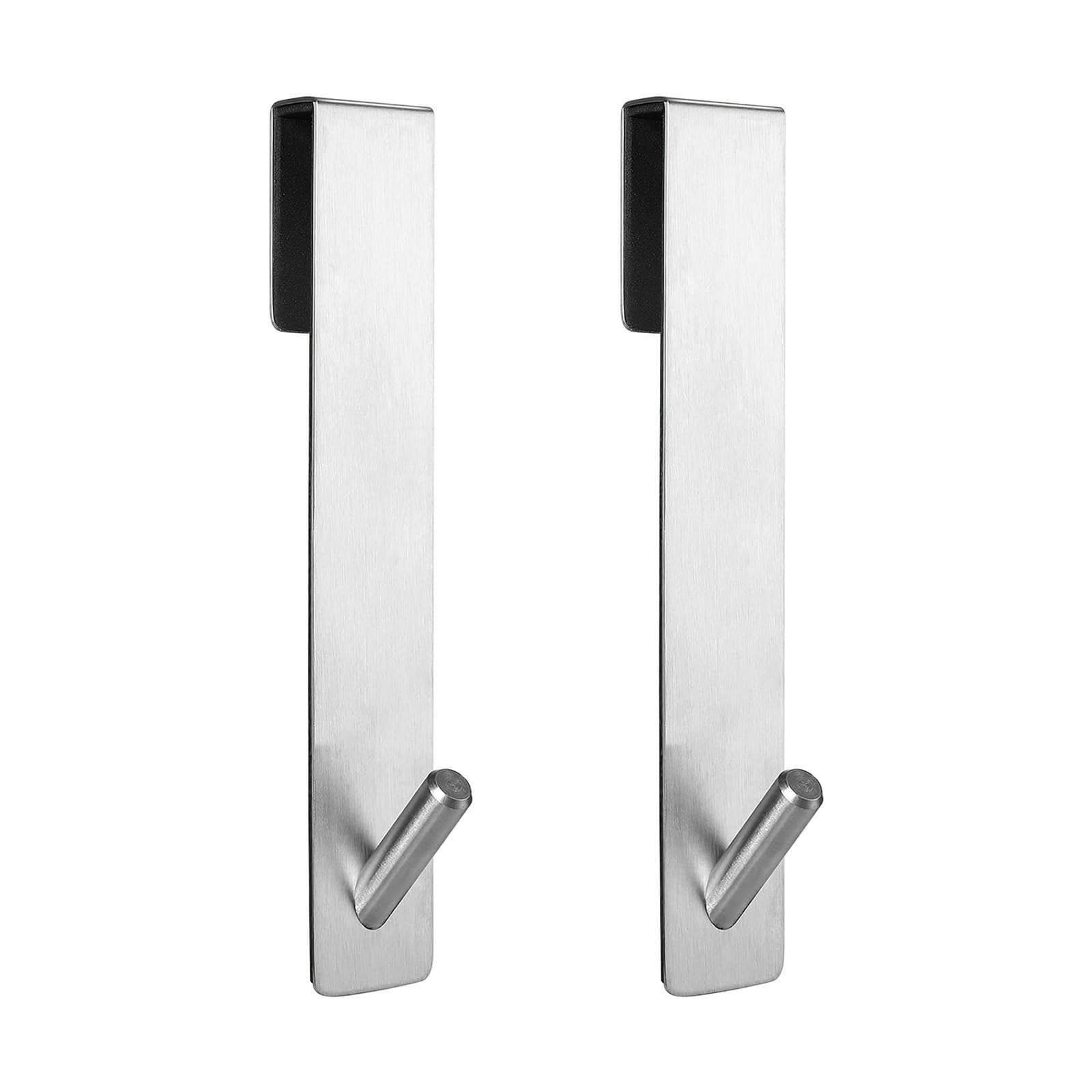 Szydełek wiszący na ścianie 2 szt. przedłużonych haczyków do szklanych drzwi prysznicowych ze stali nierdzewnej na ręczniki(2pcs Silver,13.3cm)