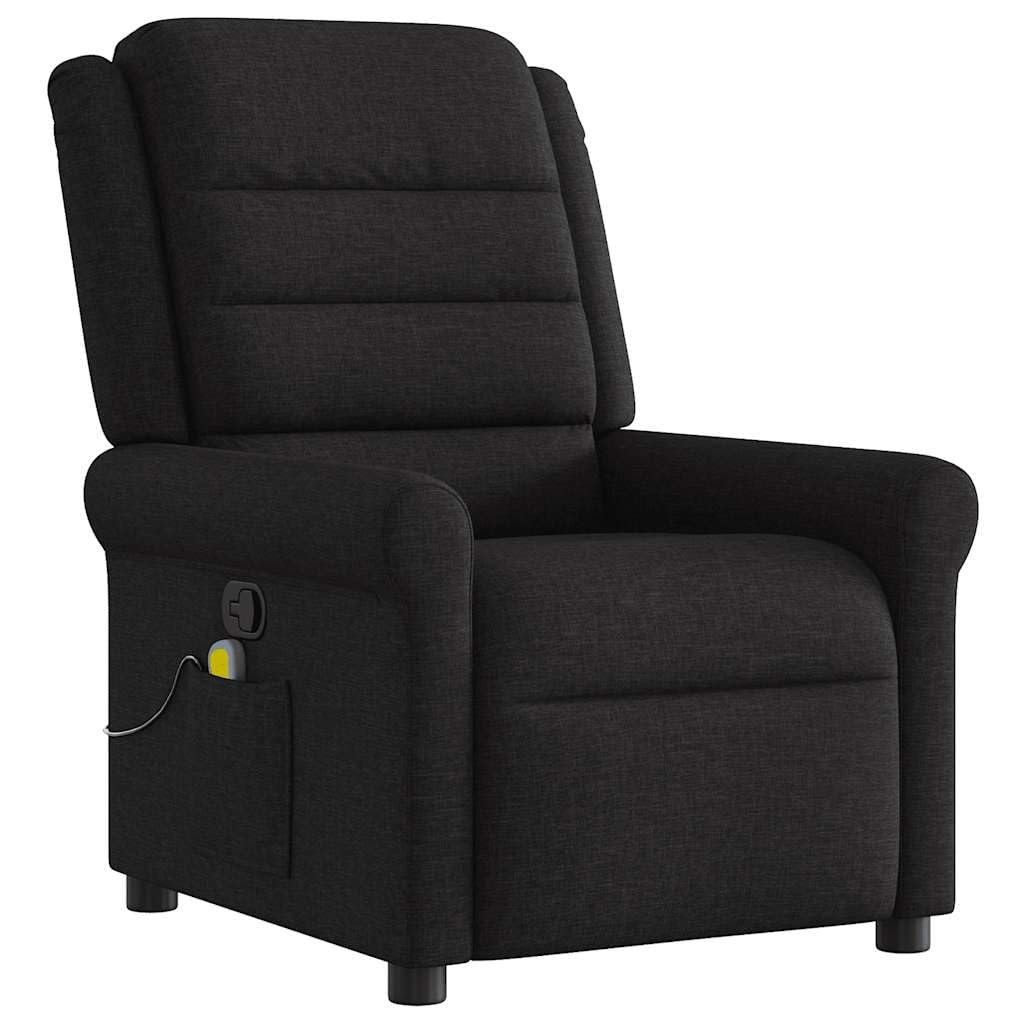 Genérico Sillón reclinable de Masaje de Tela Negro,Mobiliario,Sillas,Sillones,Negro,4015648
