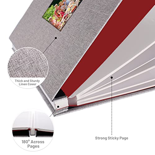 Hautoco Large Photo Album Self Adhesive For 4X6 8X10 Pictures Scrapbook Album Diy 60 Pages Magnetic Album Scrap Book With A Metallic Pen And Scraping Plate, Grey #TOP3