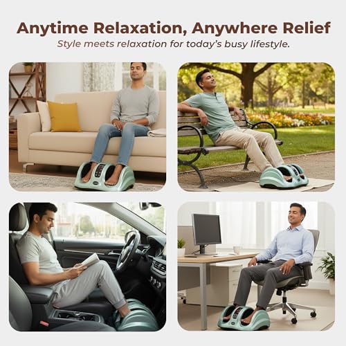 Image of Durafit91 Electric Foot Massager for Pain Relief, Feet Massager with Hand Simulation Massage, Air Compression, Shiatsu, Deep Kneading, Blood Circulation, Relaxation & Stress Relief, Portable Massager