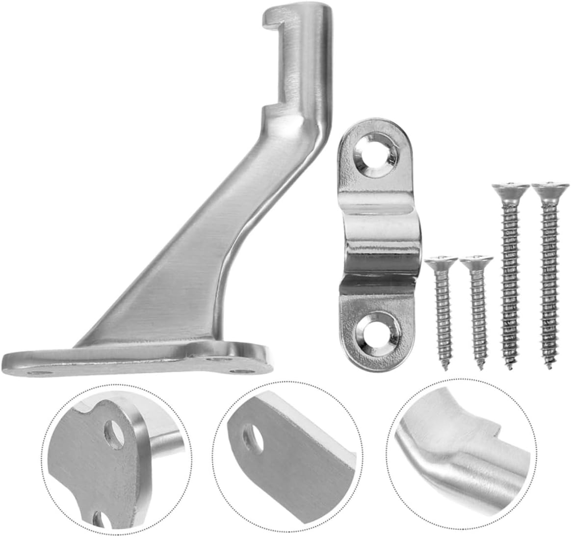 POPETPOP 2sets Stainless Steel Stair Rail Bracket Handrails for Outdoor Steps Step Rails Stair Brackets