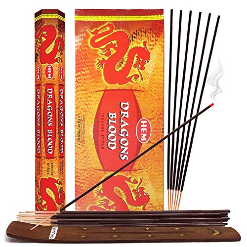 Dragons Blood Incense Sticks and Incense Stick Holder Bundle Insence Insense Hem Incense Sticks