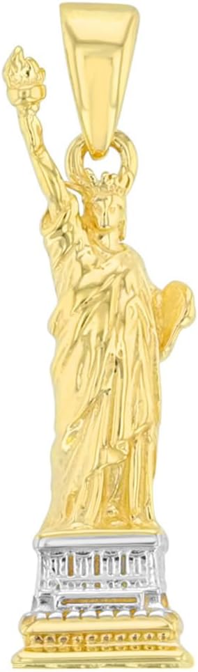 Jewelry America Solid 14K Yellow Gold Statue of Liberty Charm Pendant