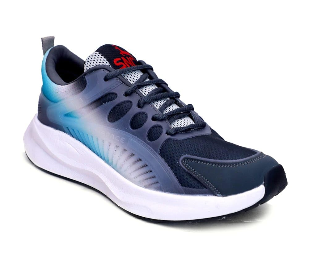ASNC Trendy Sports Shoe for Men |Perfect for Walking and Gym Training (Blue and Grey, UK Footwear Size System, Adult, Men, Numeric, Medium, 9) 2