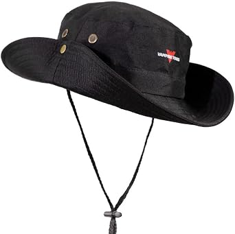 Vampliers by Vampire Tools Wide Brim Bucket Hat with Side Vents for Enhanced Breathability & Adjustable Drawstring - One Size Fits All Black