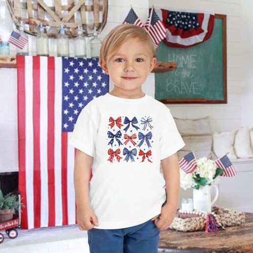 Image of 4th of July Shirts Toddler Boys Girls American Flag USA T-Shirt Kids Patriotic Tee Tops