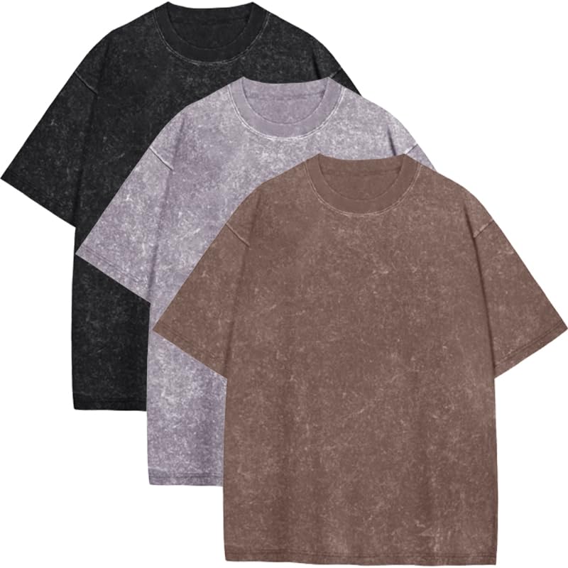 Image of Oversized Tshirts for Men Short Sleeve Vintage Washed Basic Loose Tees 2026