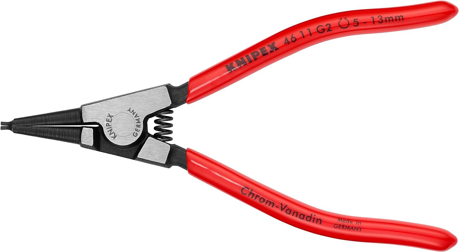 KNIPEX Pinza per anelli di sicurezza per anelli di presa su, 46 11 G2 | alberi rivestiti in resina sintetica 140 mm