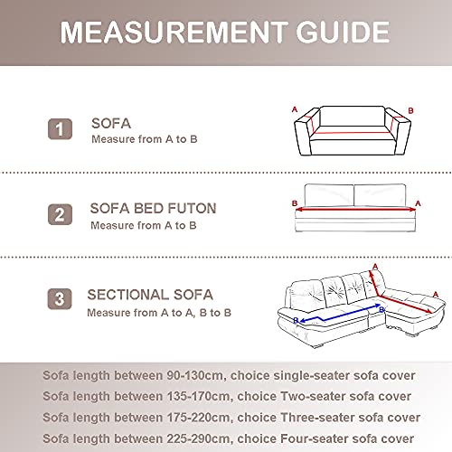 HEYOMART Stretch Sofabezug 1 Stück Sofahusse Spandex Jacquard Elastische Couchbezug mit Anti-Rutsch-Schaumstoffe (L-förmiges Ecksofa erfordert Zwei) - 3 Seater, Grau