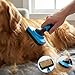 PETIMP STORE 4PCS Self Cleaning Slicker Brush, Pet Grooming Rake, Bath Brush & Massage Brush for Short/Long Haired Dogs, Cats & Horses, Pet Grooming Deshedding Tools - Pet Supplies (Blue Black)