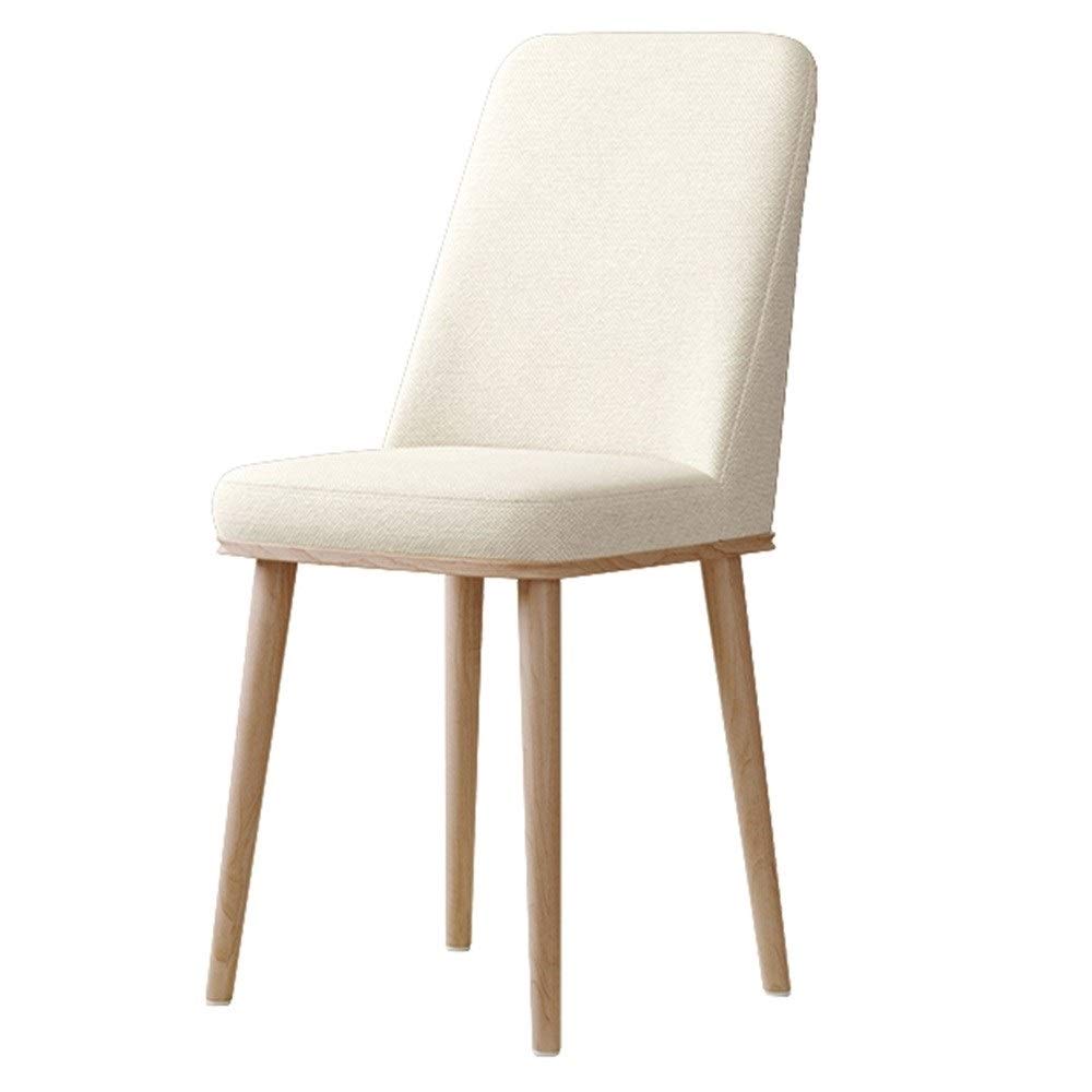 Sillas de comedor de diseño moderno con asiento tapizado y patas de metal resistentes, estilo de madera, para el hogar, cocina, restaurante, salón, color beige