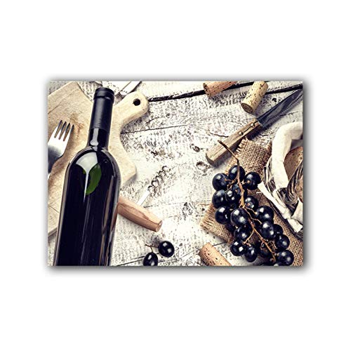 Toile moderne de vin et raisin 40x60 cm pour habiller un mur vide