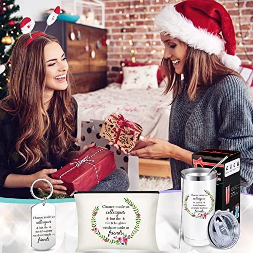 Mimorou Coworker Gifts Set For Women 20 Oz Mug Tumbler Makeup Bag And Key Chain Gift Leaving New Job Farewell Retirement Goodbye Christmas Birthday Boss Friends Cup #TOP3