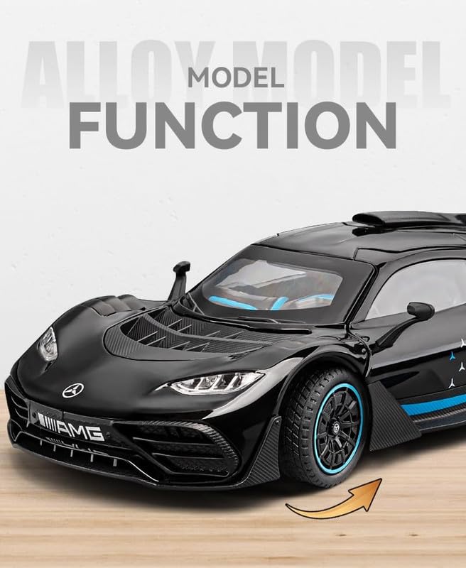 Image of Model 1:24 Mercedes Benz AMG ONE Model Alloy Metal Pull Back Die-cast Car Openable Doors with Sound and Light Vehicle Car Toy for Kids - Multicolor
