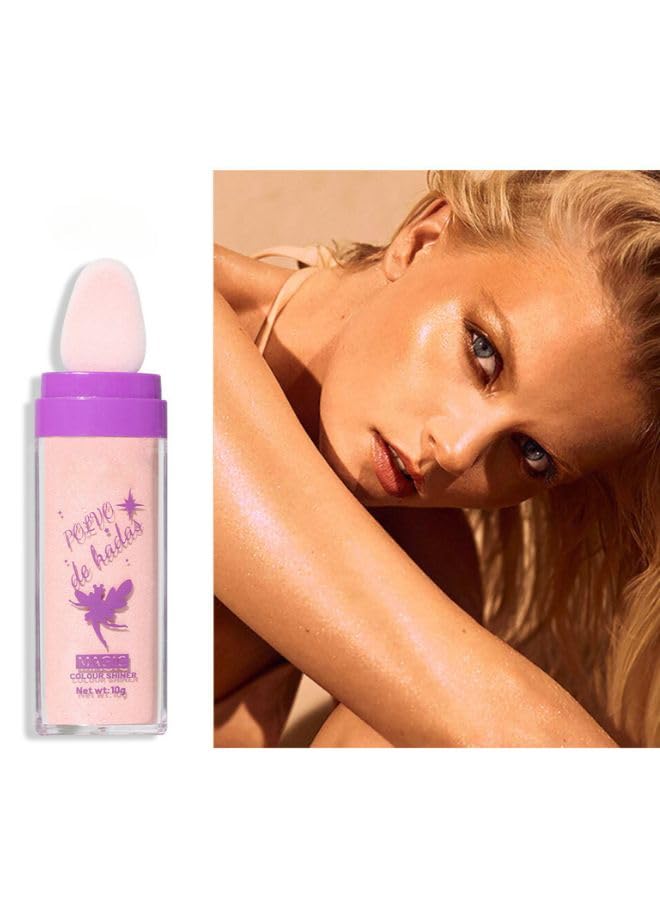 MEI StylishFairy Dust Magic Color Shiner Multi Face Highlighter - Use Sparkle for Cheeks, Eyes, Lips, and More Shimmer - Suitable for All Skin Types (Peach, One Size)