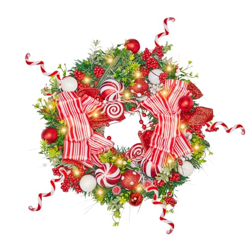 Christmas Wreath, 17-24 Inch Christmas Wreaths for Front Door with