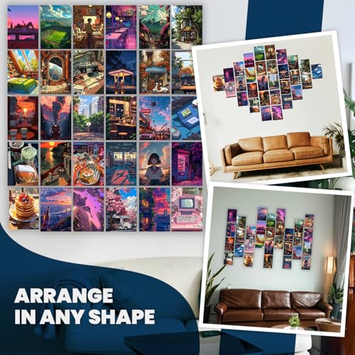Image of Wallgasm Lofi Poster Set - Set of 30, 4 x 6 Inches Posters Room Decor Product | Poster for Home, Room, Gym, Dorm Room, Hostel | Collage Kit | Lofi aesthetic
