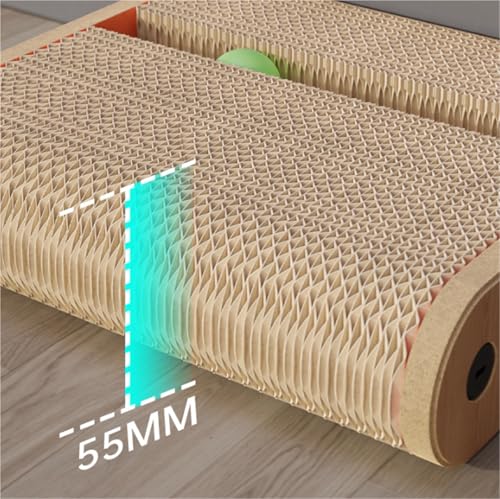 Planche à gratter pour chat compacte de 45cm avec jouet souris et base stable - 5