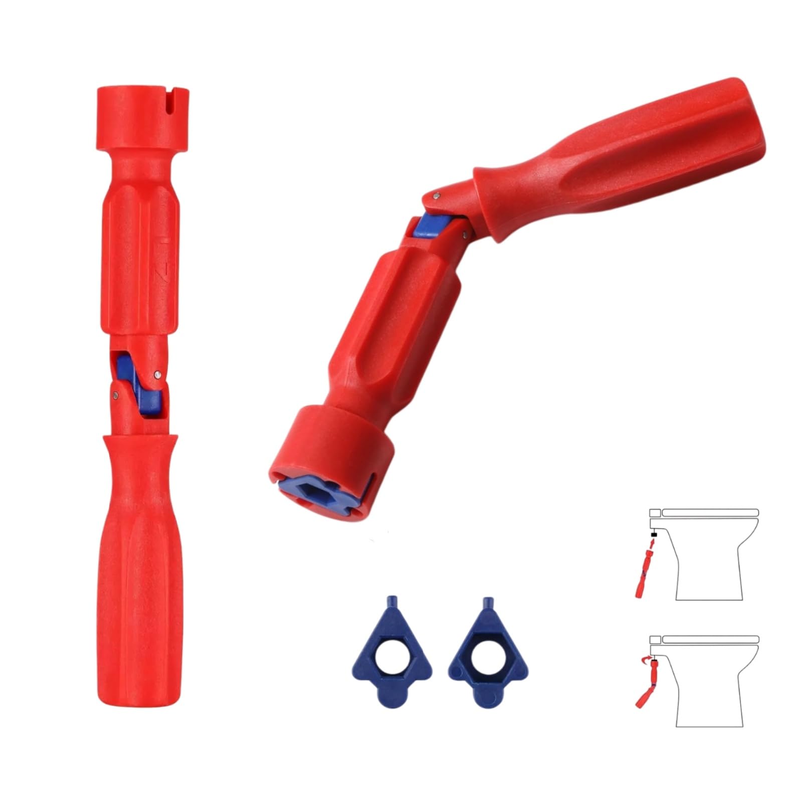 YANCONGLIDEYAN Toilet Seat Spanner Plumbing Tools Toilet Seat Removal Installation Wrench with 1 Replacement Head for Removal Installation and Repair 10/13/17mm