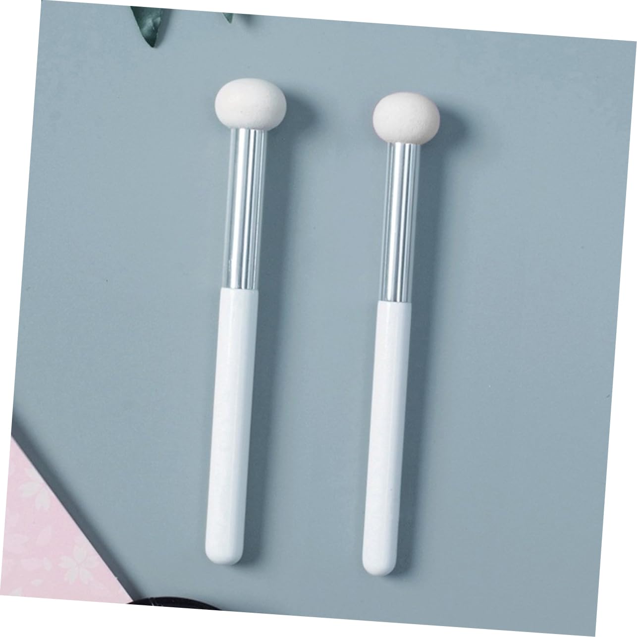WOONEKY 6pcs Face Sponges for Makeup Concealer Brush Set Mushroom Sponge Wood Handle Easy to Use