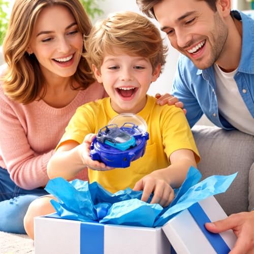 Image of Remote Control Mini Car Toy for Kids | USB Rechargeable Watch Integrated RC Car | 2 Function Wrist-Controlled Portable Toy Gift (Blue)