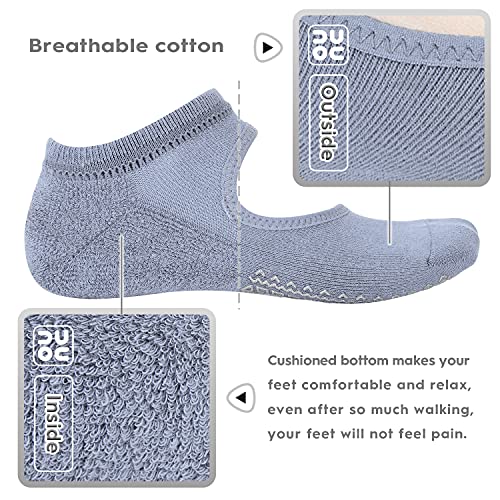 Unenow Non Slip Grip Yoga Socks For Women With Cushion For Pilates, Barre, Home #TOP2