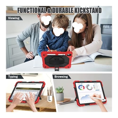 Coque antichoc Samsung Galaxy Tab S9 S8 S7 avec béquille rotative et sangle