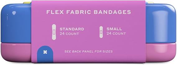 Welly Bandages | Adhesive Flexible Fabric Bravery Badges | Assorted Shapes for Minor Cuts, Scrapes, and Wounds | Colorful and Fun First Aid Tin | Butterfly Patterns - 48 Count