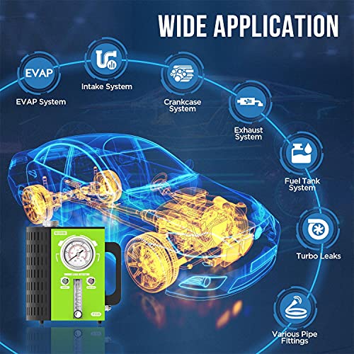 Mr Cartool T110 Automotive Evap Smoke Machine, 12V Car Fuel System Leak Tester Detector With Built-In Vacuum Pump & Pressure Gauge & Air Flow Meter For All Vehicles #TOP4