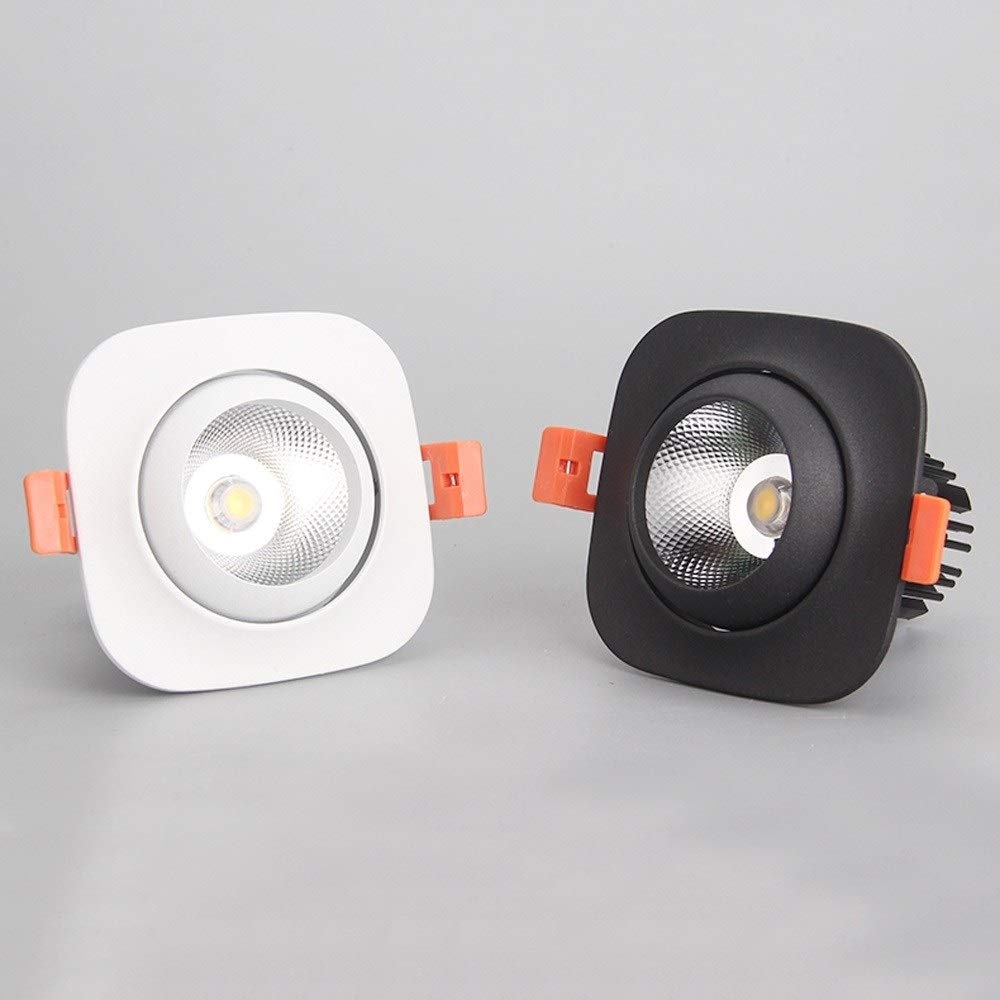 Lampy zewnętrzne 8 W obrotowy reflektor sufitowy LED Nordic lampy do zabudowy i regulowanych lamp punktowych komercyjne oświetlenie dekoracyjne lampa panelowa energooszczędne oświetlenie wewnętrzne