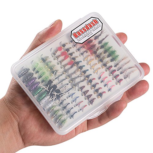 Image of BASSDASH Fly Fishing Flies Kit Fly Assortment Trout Bass Fishing with Fly Box with Dry /Wet Flies, Nymphs, Streamers, Popper