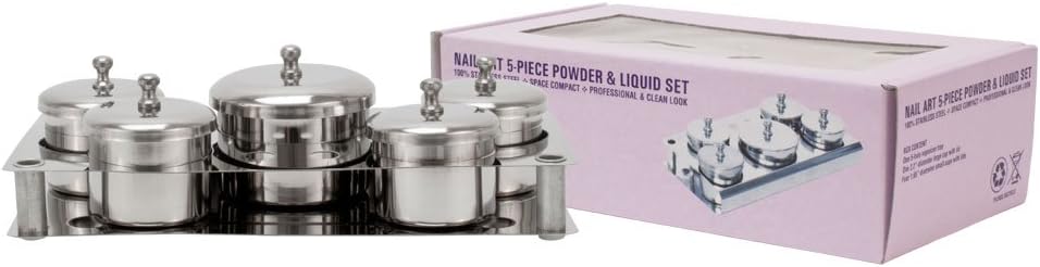 Debra Lynn Professional 5 Piece Manicure Liquid & Powder Jar Set